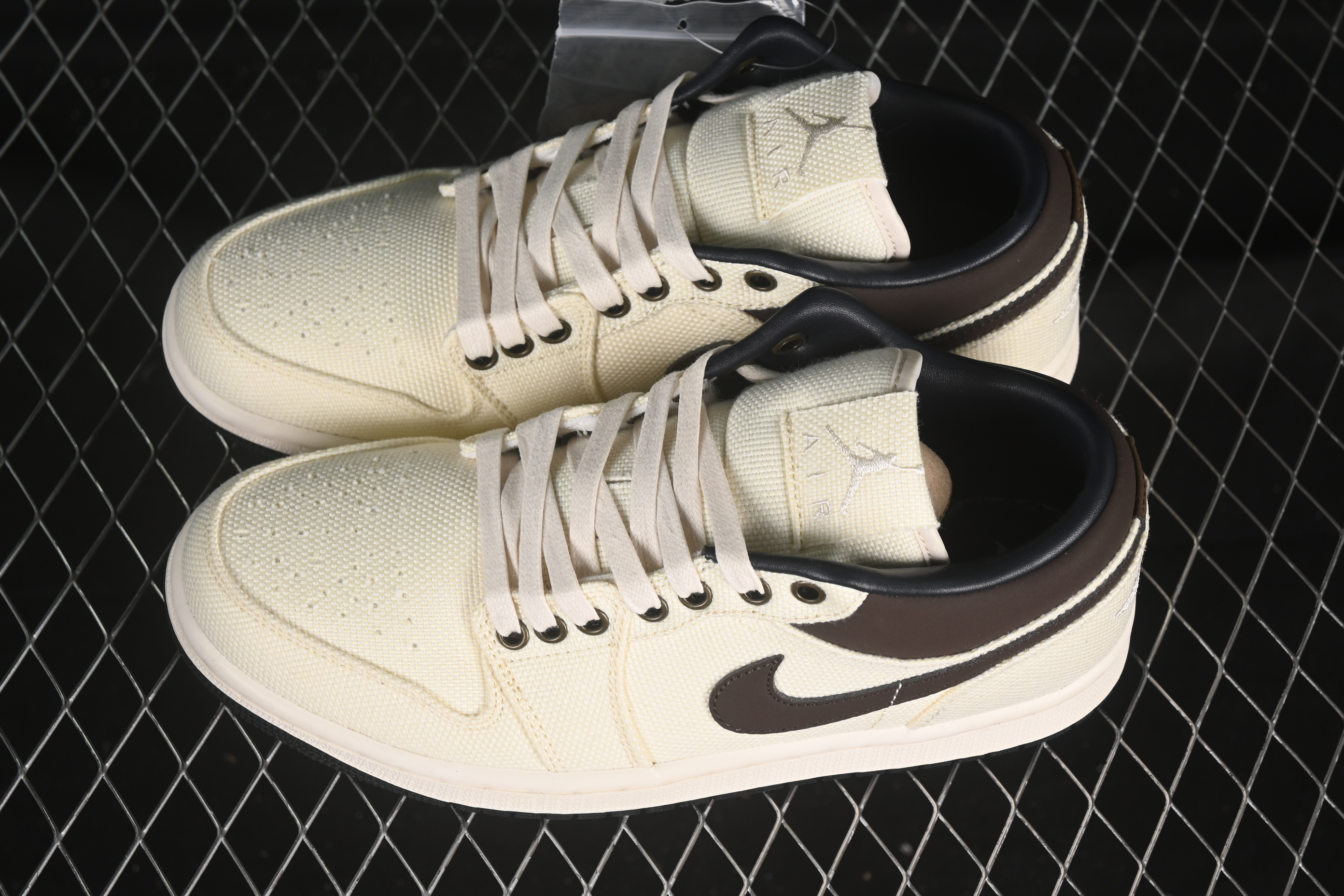 Nike Air Jordan 1 Low "Dongdan" Casual Sneakers in Woven Beige - IB8058-110