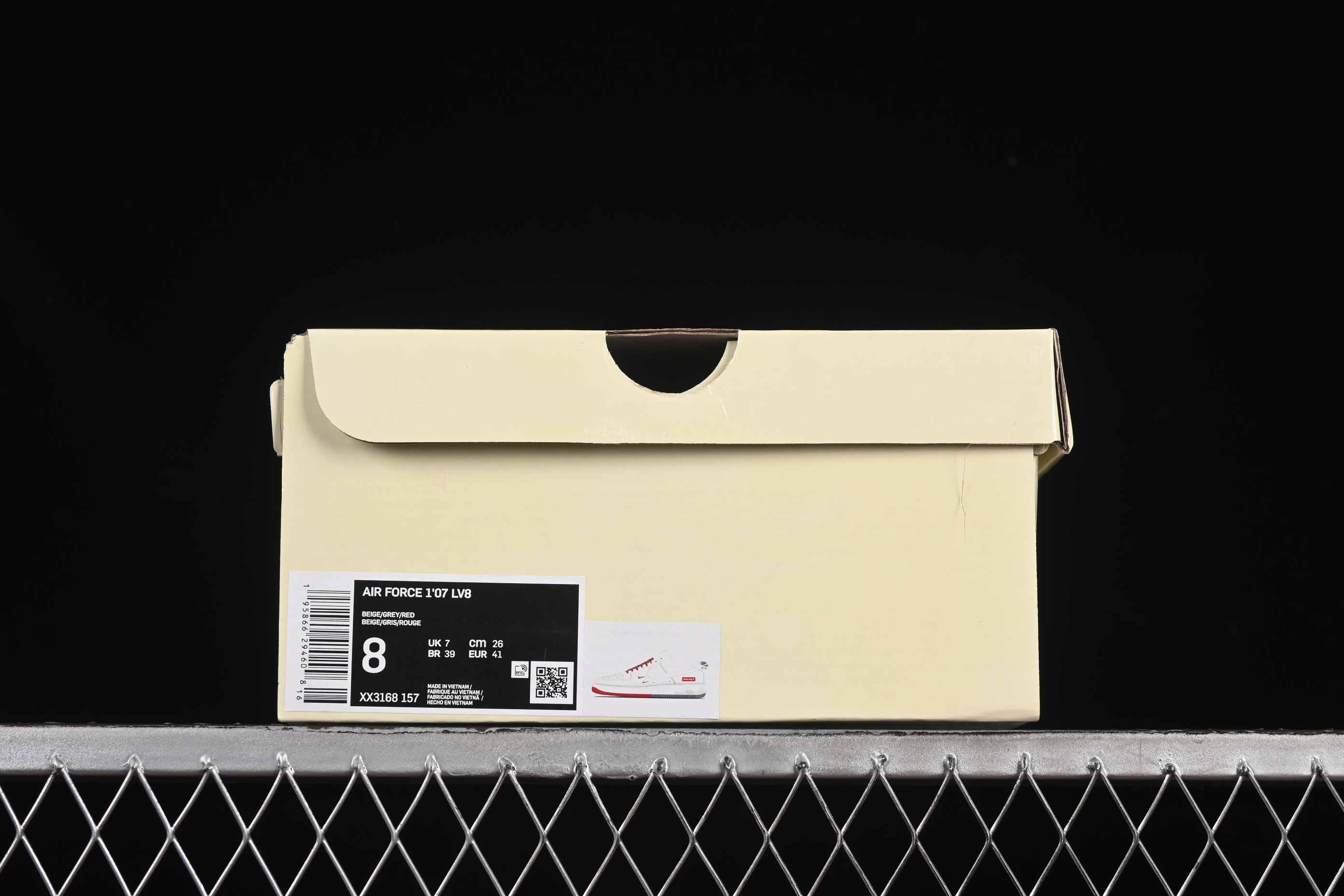 Nike Air Force 1 '07 Low Supreme Collaboration Two-Tone Red Grey Casual Sneakers - XX3168-157