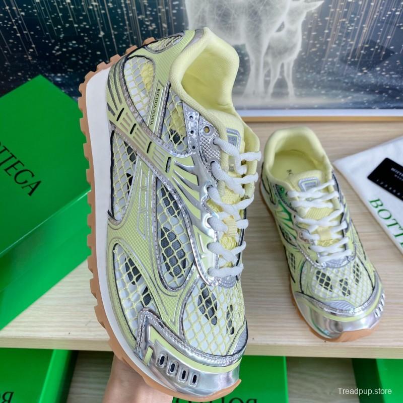 2025 Unisex BV Yellow Silver Mesh Rubber Running Sneakers LY0000