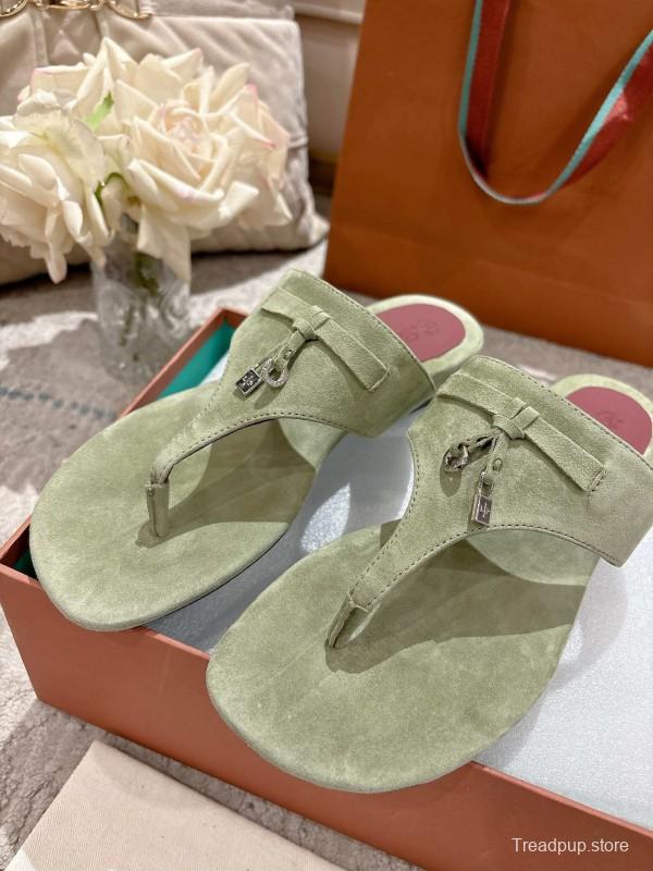 2025 Slippers LP Light Green Suede Casual LY00250