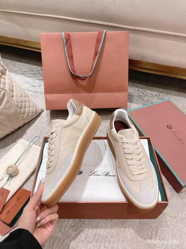 2025 Unisex Le Parmentier White Beige Soft Cow Leather Sneakers Advanced Craftsmanship LY00320(F)/LY00330(M)