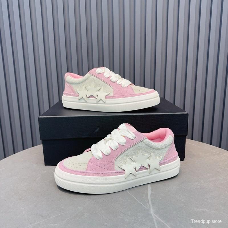 2024 Women Amiri Pink White Canvas Sneakers MJ00300