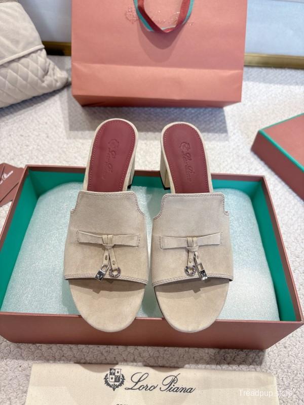 2025 Women LP Beige Suede Heels LY00390
