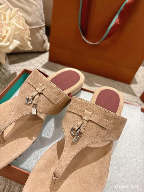 2025 Slippers LP Beige Suede Thong Sandal LY00250