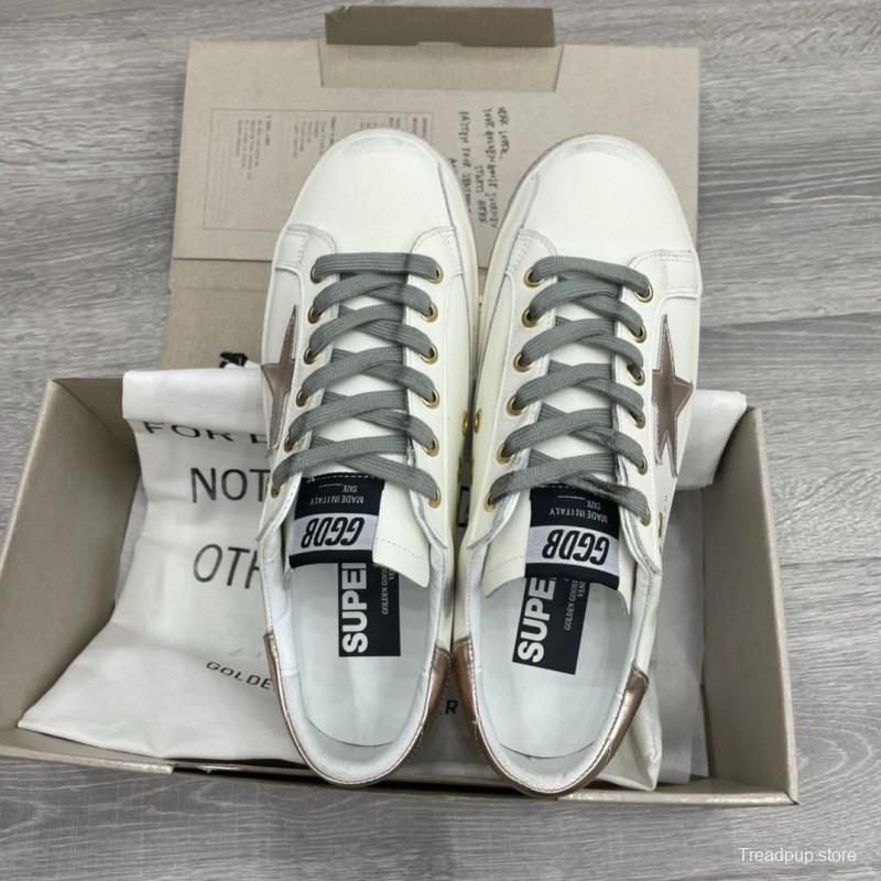 2025 Women GGDB White Brown Leather Sneakers