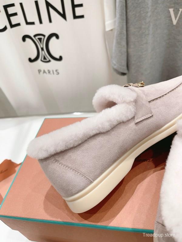 2024 Women LP Beige Suede Shearling Loafer MJ00300
