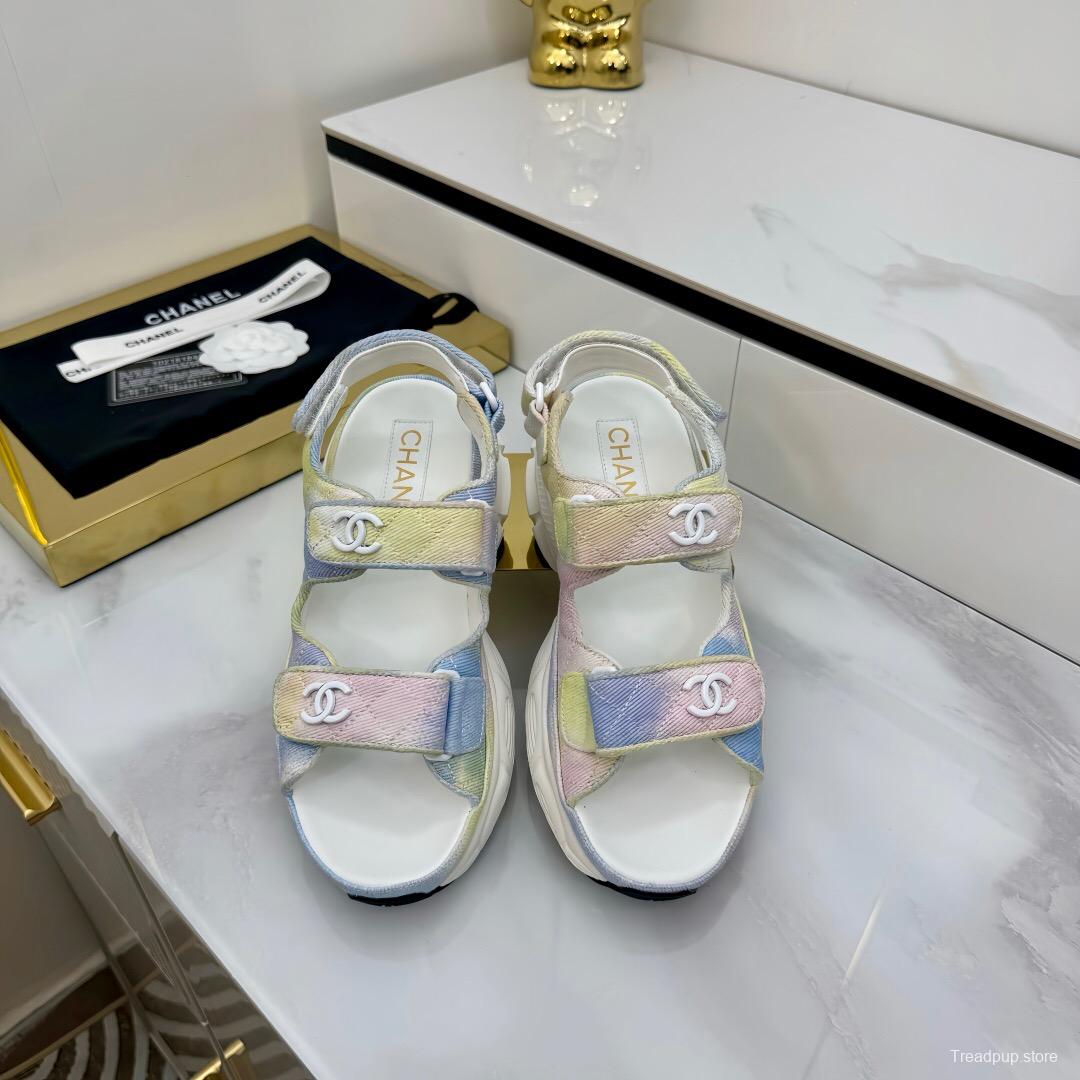 2025 Slippers Chanel Pastel Yellow Blue Pink Textile Slippers