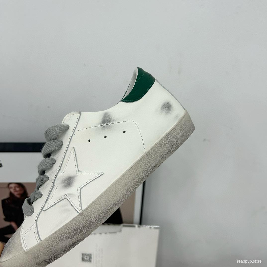 2025 Women GGDB White Green Leather Sneakers