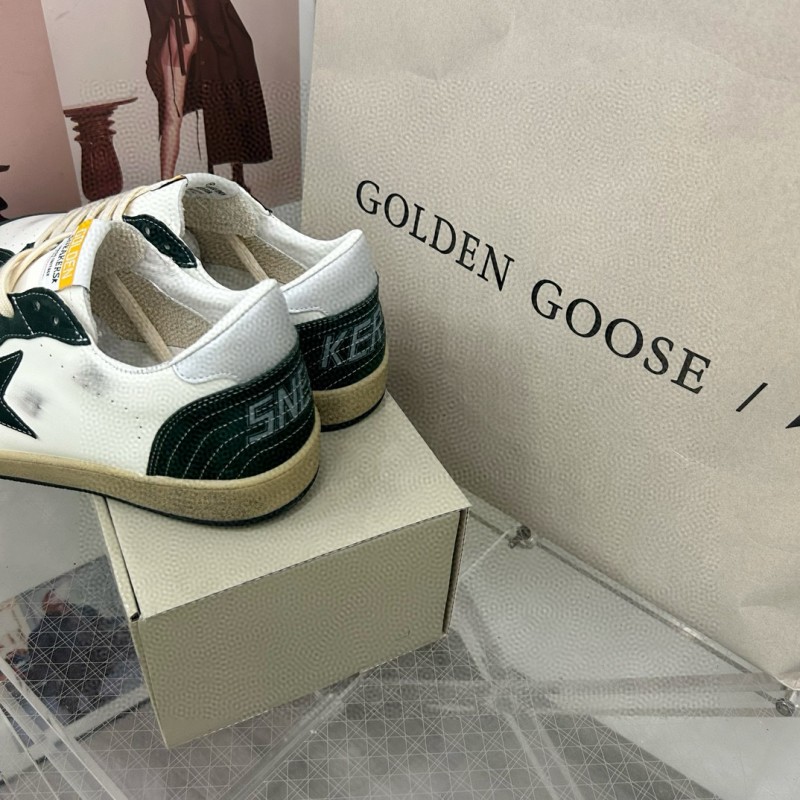 2024 Unisex GGDB White Green Leather Sneakers MJ00260