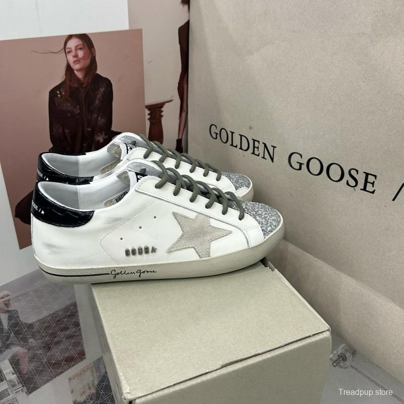 2025 Women GGDB White Silver Leather Sneakers MJ00260
