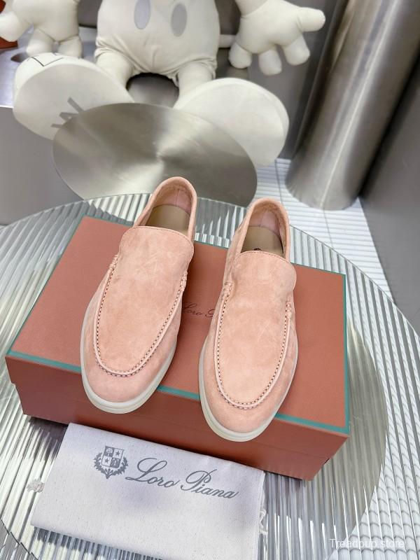 2024 Women Le Parmentier Pink Suede Loafers