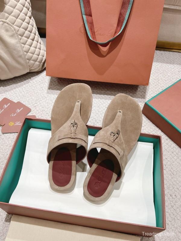 2025 LP Beige Suede Slippers LY00250
