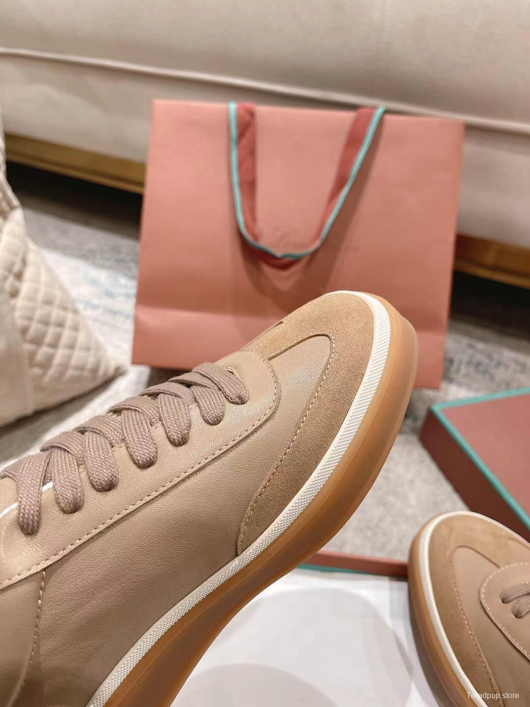 2025 Unisex Le Parmentier Beige Cream Leather Sneakers High Version LY00320(F)/LY00330(M)