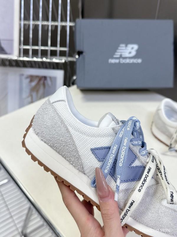 2025 Unisex New Balance Grey White Mesh Suede Running Sneakers