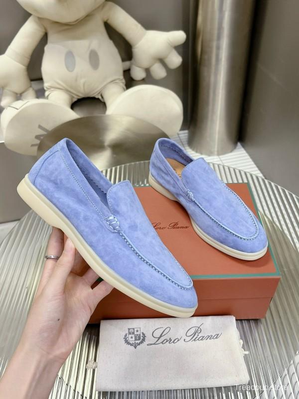 2024 Unisex LP Light Blue Suede Loafers MJ00270