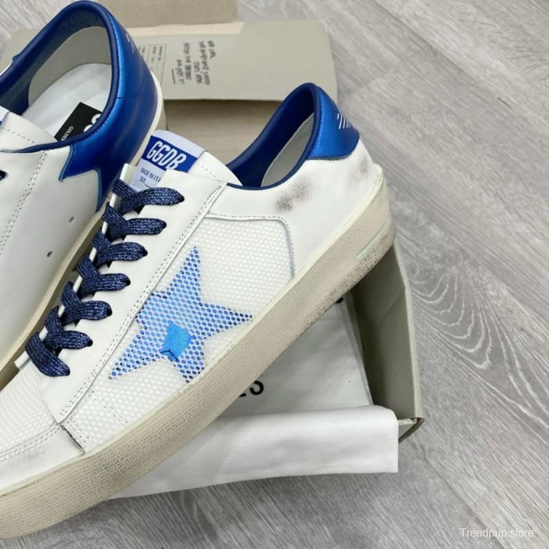 2024 Unisex GGDB White Blue Leather Sneakers STARDAN