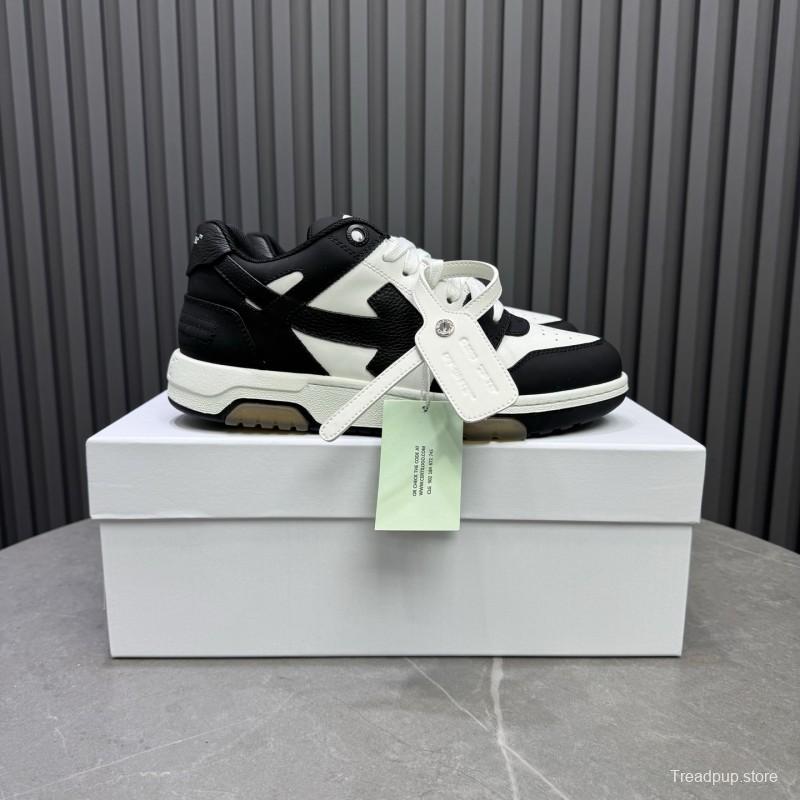 2025 Unisex Off-White Black White Leather Sneakers KFY00310(F/W)