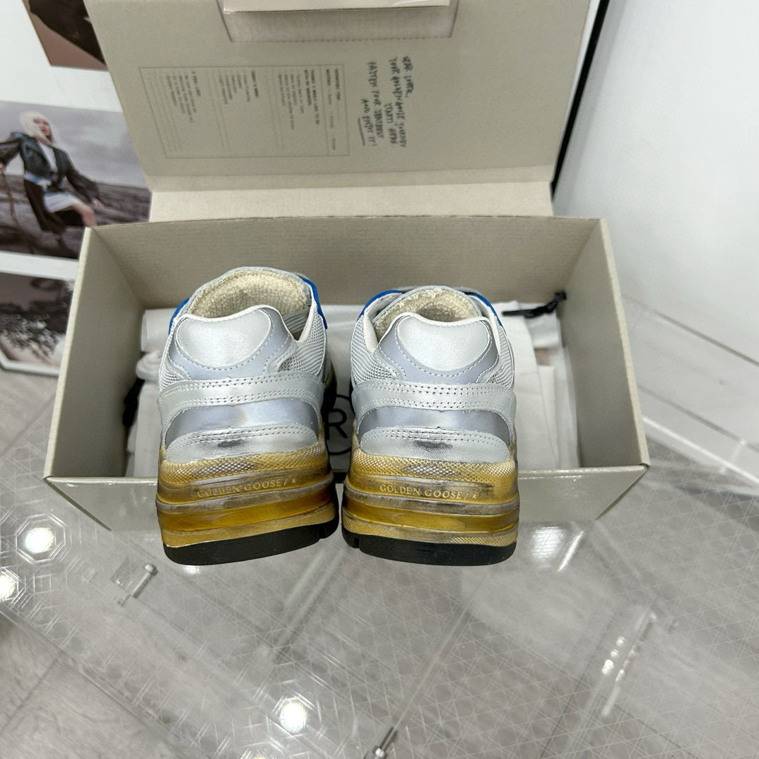 2024 Unisex GGDB Silver Blue White Mesh Sneaker