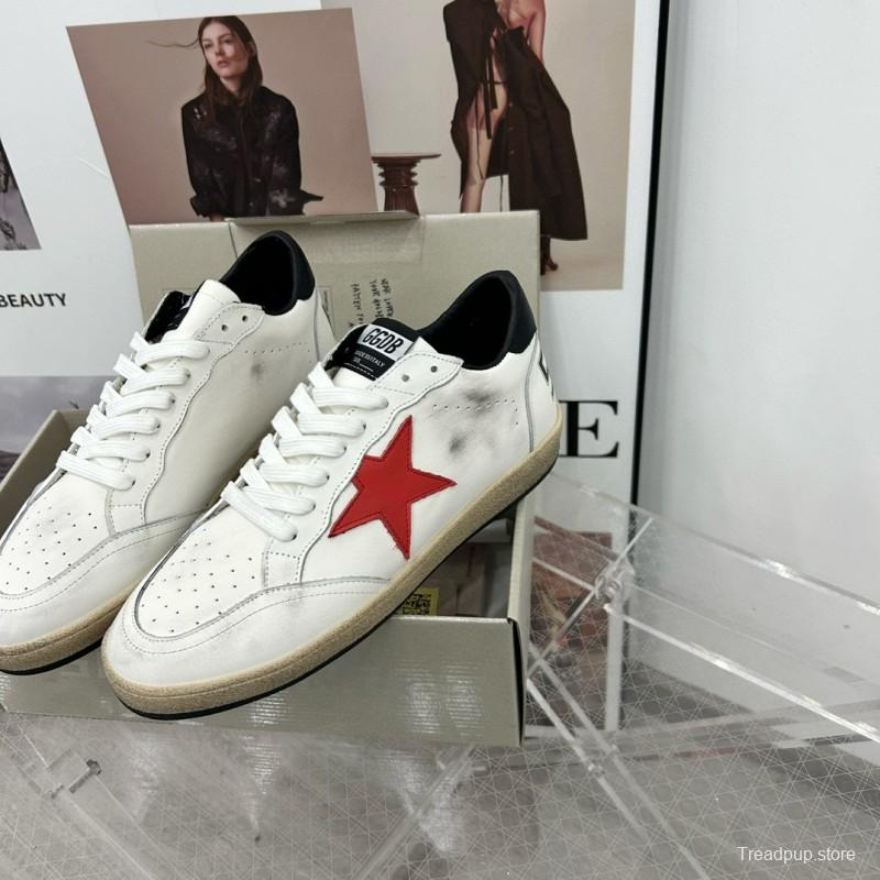 2024 Unisex GGDB White Red Leather Low Top Sneakers MJ00260