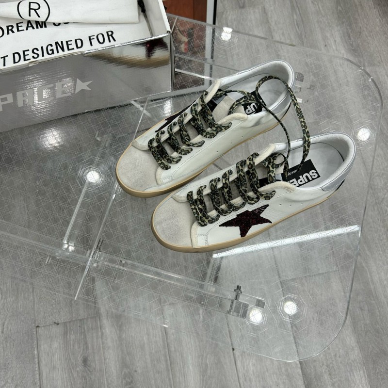 2025 Unisex GGDB White Red Leather Sneakers 63534