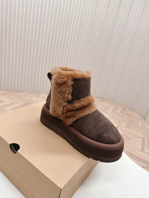 2024 Women UGG Brown Sheepskin Snow Boots MJ00320