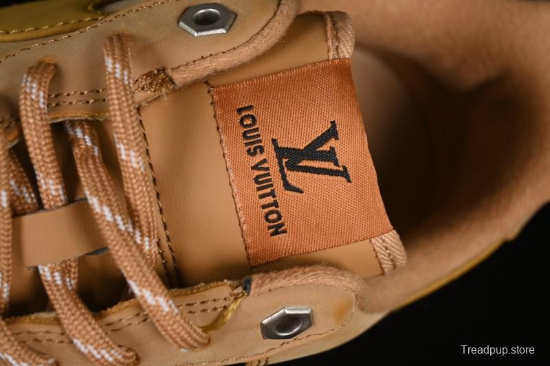 Louis Vuitton x Nike Air Force 1 '07 Low Casual Sneakers with Monogram Print in Wheat - CJ9179-200