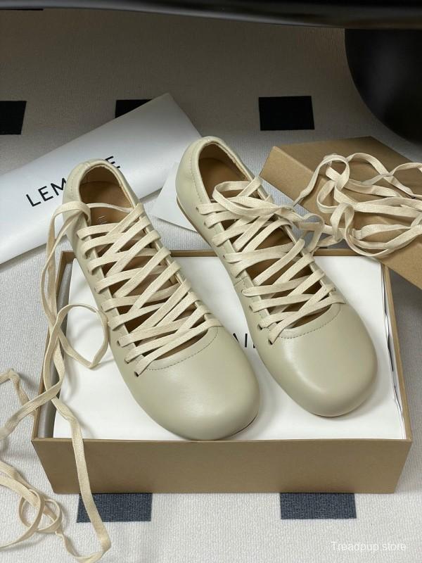Lemaire 2025 SS Early Spring Collection Tie-Detail Ballet Flats Derby Shoes Flat and Heel Styles - KFY00310