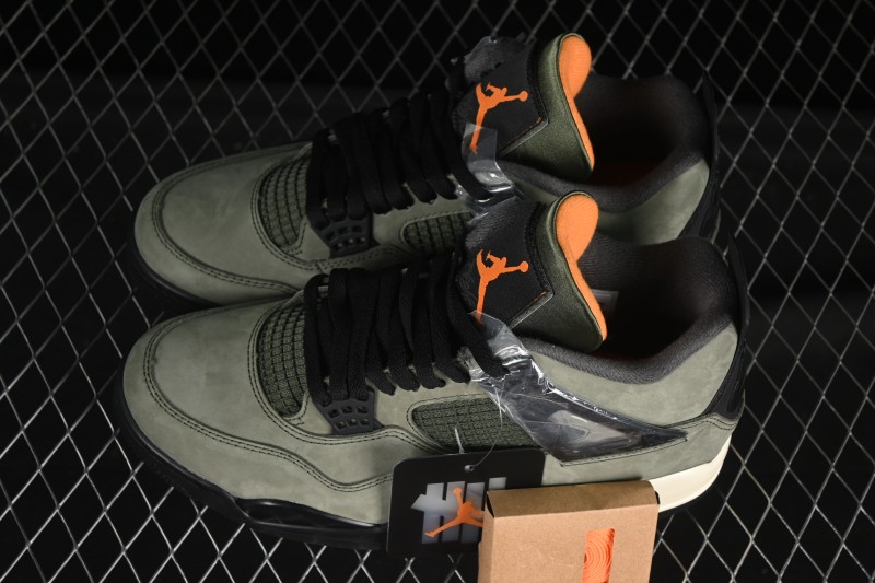 Nike Air Jordan 4 Retro OG Undefeated Collaboration Olive Green Suede - IB1519-200