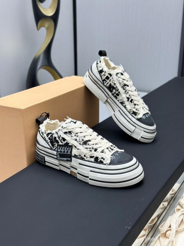2025 Unisex XVESSEL Black White Canvas Plimsolls Hand-painted AS00260