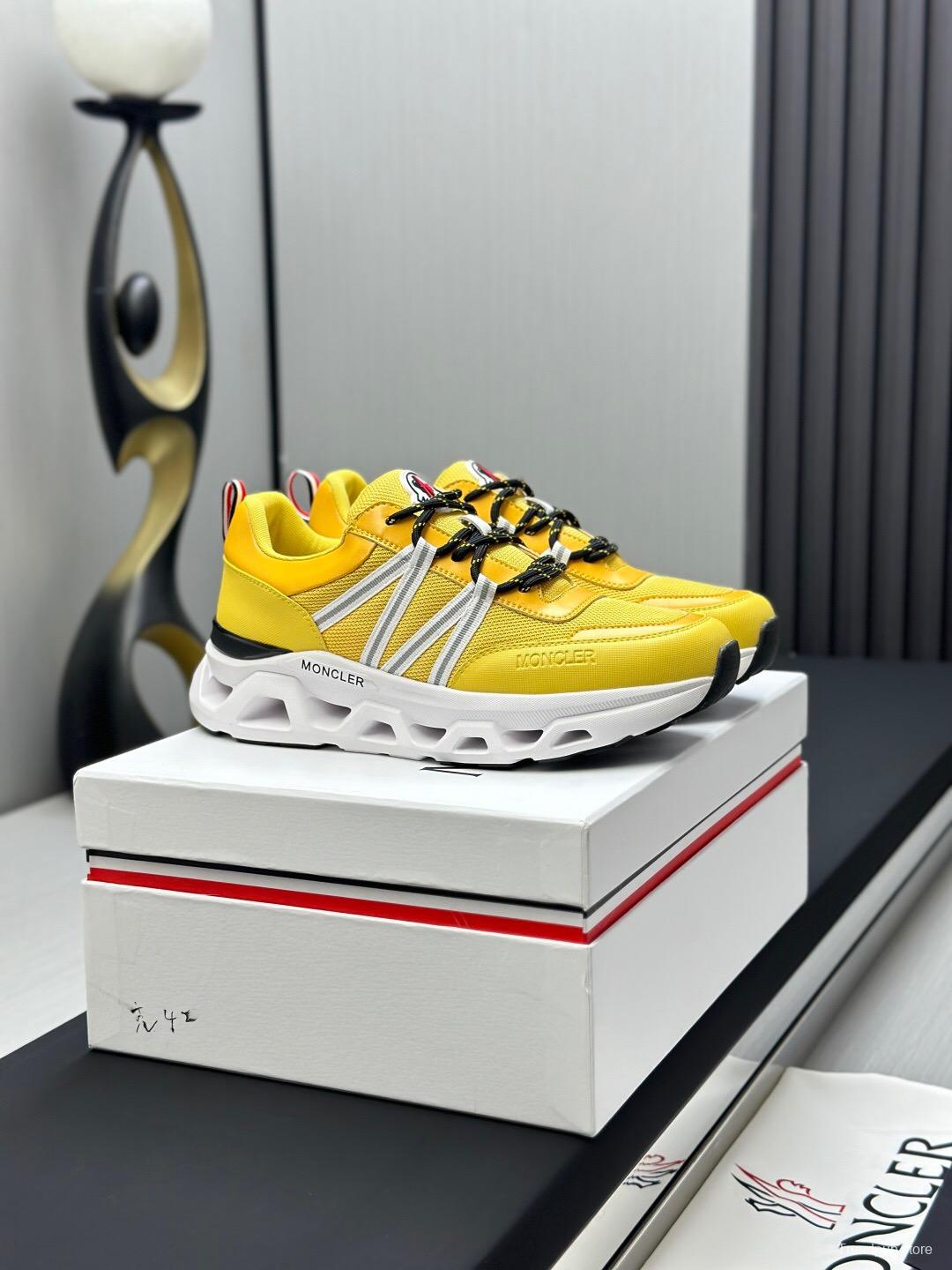 2025 Unisex Moncler Yellow Black White Cordura Gore-Tex Rubber Outdoor Running Shoes AS00390