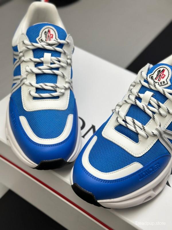 2025 Unisex Moncler Blue White Nylon Mesh Trailgrip GTX Trail Running Shoes KFY00390