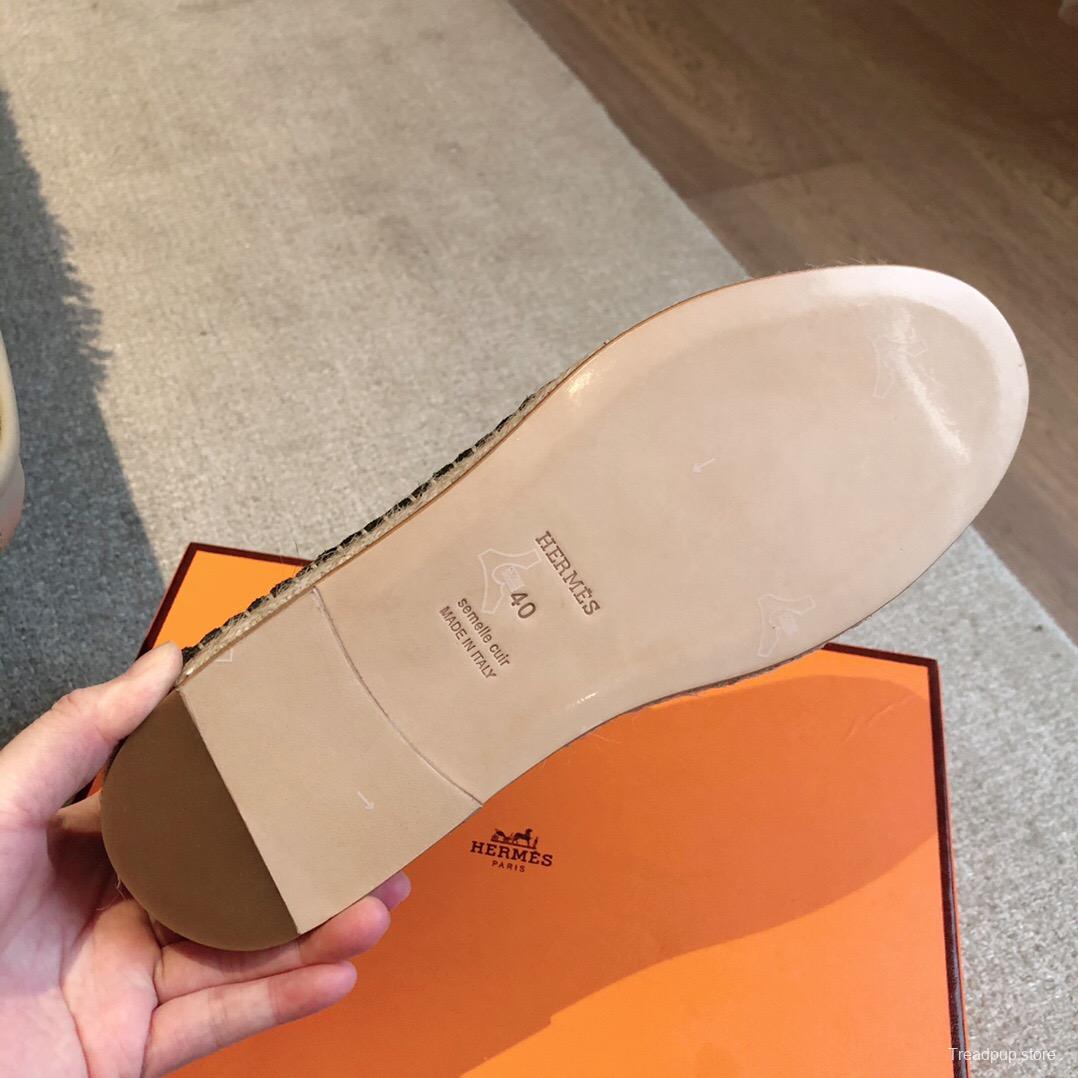 2025 Unisex Hermès Dark Green Suede Leather Loafers AS00380