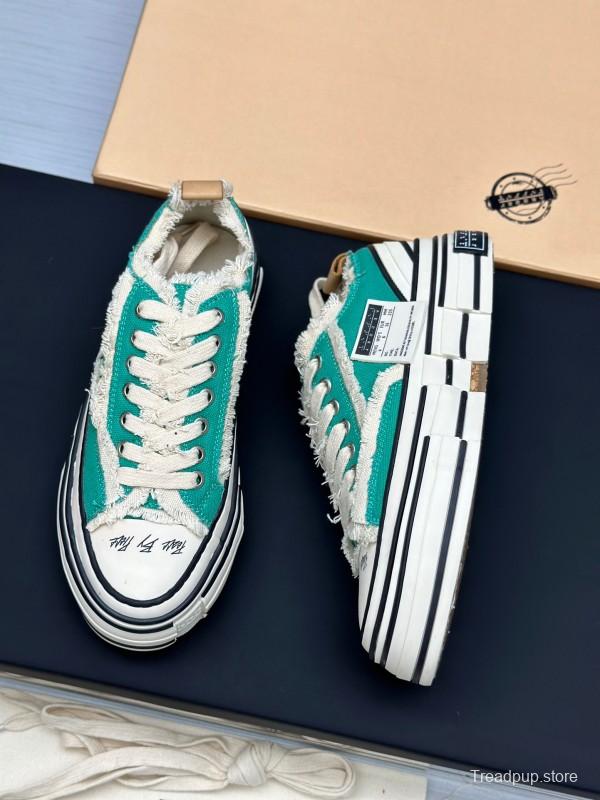 2025 Unisex XVESSEL Green White Canvas Low-Top Vulcanized Sneakers AS00240
