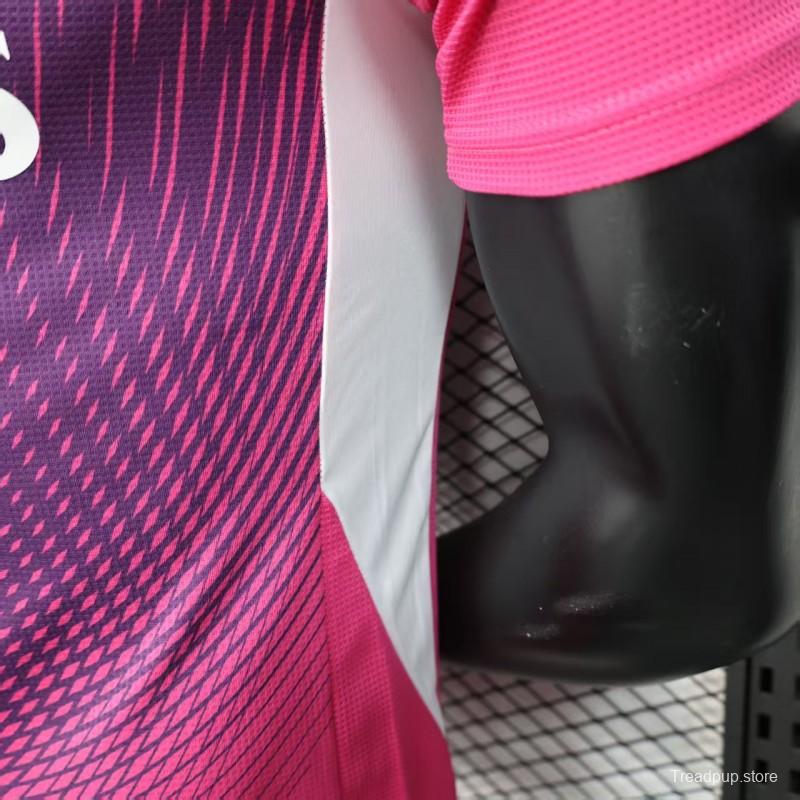 Player Version 25/26 Real Madrid Purple Pink with Geometric Wave Pattern Jersey