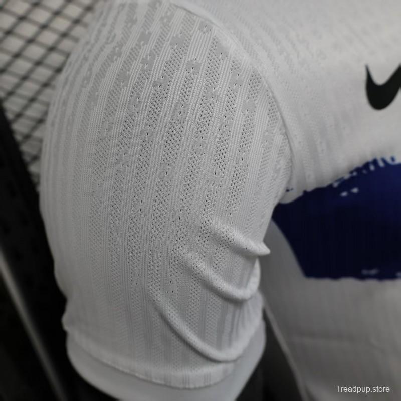 Player Version 25/26 Barcelona White with Blue and Red Brush Stroke Jersey