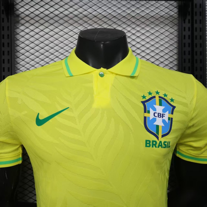 Player Version 2025 Brazil Home Yellow Classic Jersey