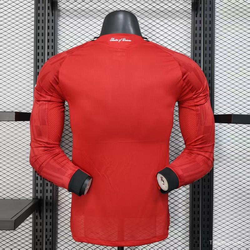 Player Version 25/26 Manchester United Long Sleeve Home Jersey