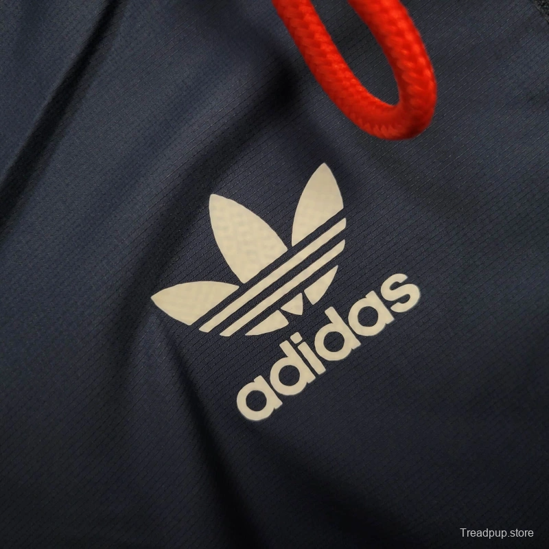 25/26 Arsenal Jacket Navy/Red Windbreaker