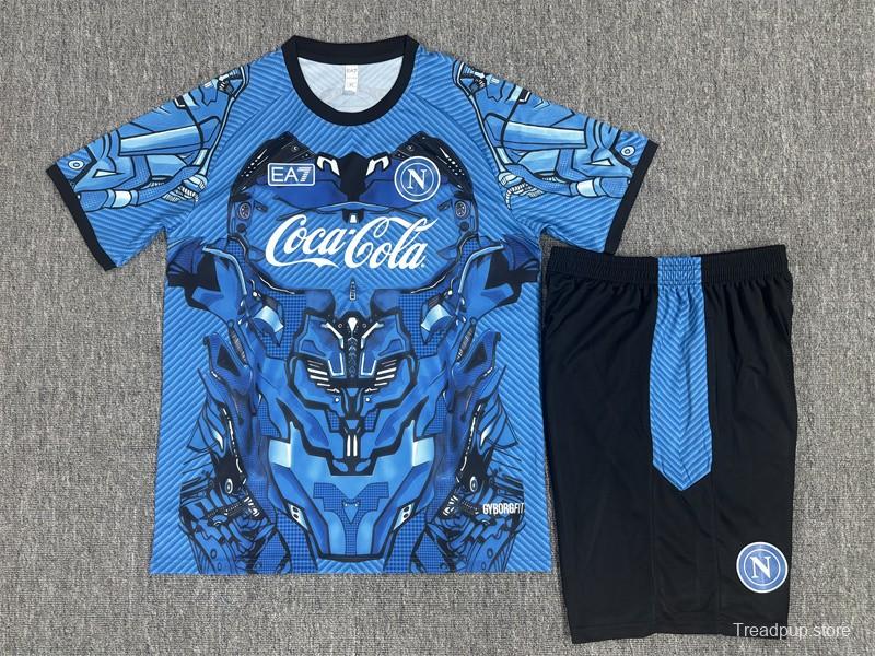 25/26 Kids Napoli Light Blue Camouflage Short Sleeve+Soccer Shorts