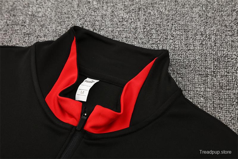 25/26 Portugal Black Half Zipper Jacket+Long Pants