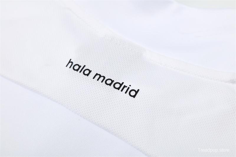 Retro 15/16 Real Madrid White Half Zipper Jacket