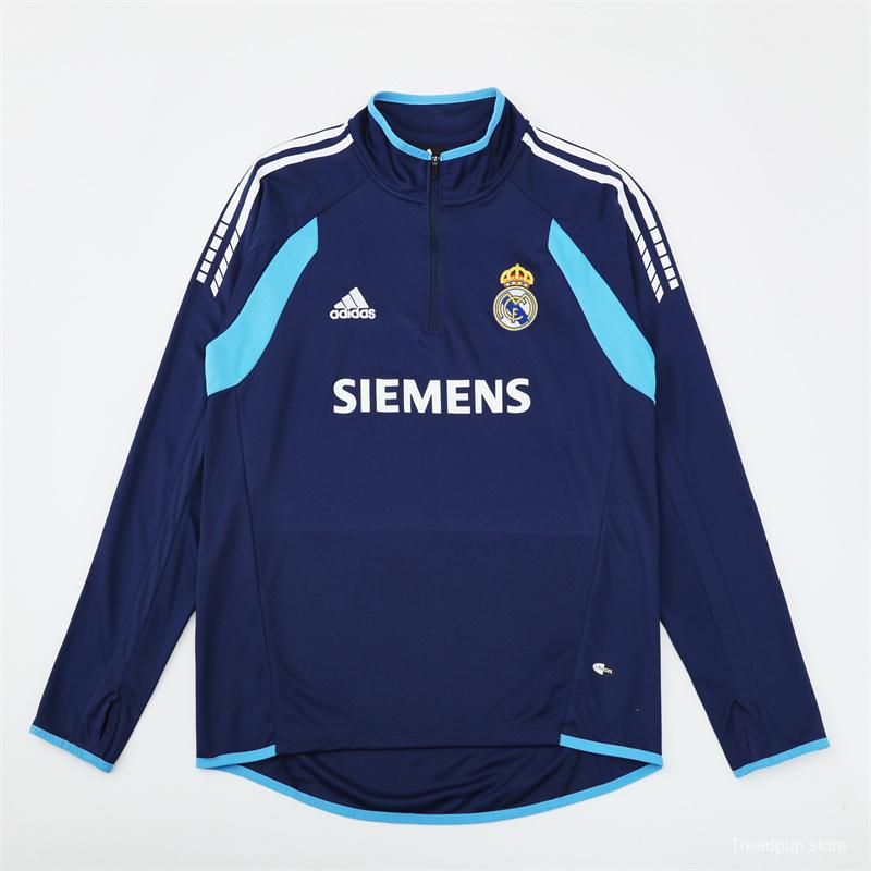 Retro 05/06 Real Madrid Royal Blue Half Zipper Jacket