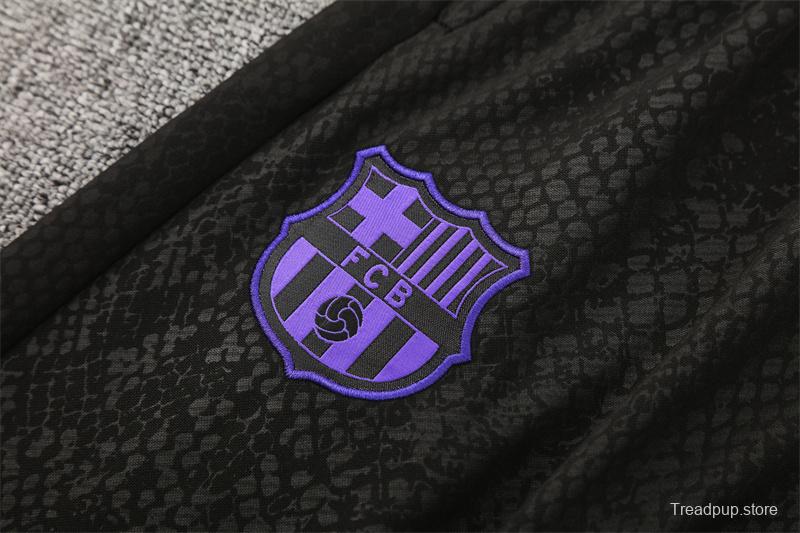 25/26 Barcelona Black Joint Edition Half Zipper Jacket+Long Pants