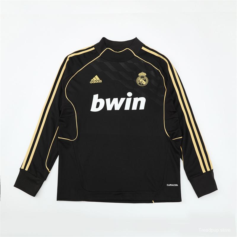 Retro 11/12 Real Madrid Black Half Zipper Jacket