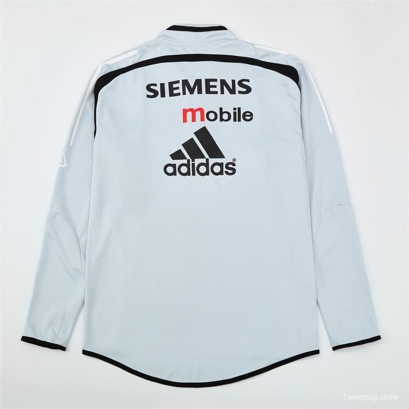 Retro 04/05 Real Madrid Light Grey Half Zipper Jacket