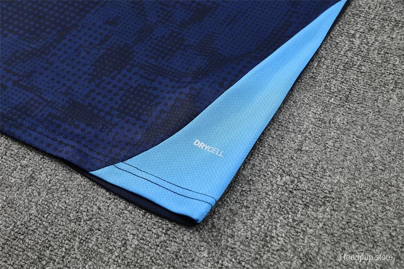 25/26 Olympique de Marseille Royal Blue Camouflage with XS Short Sleeve+Soccer Shorts