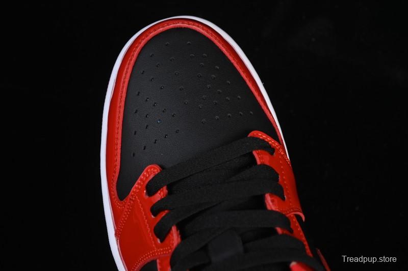 Nike Air Jordan 1 Low AJ1 Patent Leather Black Red Low-Top Casual Sneakers HV4089-006