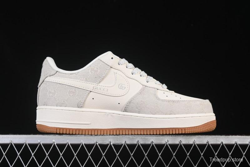 Nike Air Force 1 '07 Low Gucci Collaboration Smoke Grey Gum Low-Top Casual Sneakers - DK0188-084