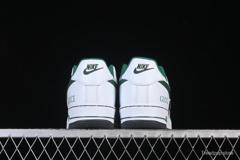 Nike Air Force 1 '07 Low Gucci Collaboration Pattern Grass Green Casual Sneakers - AH8462-004