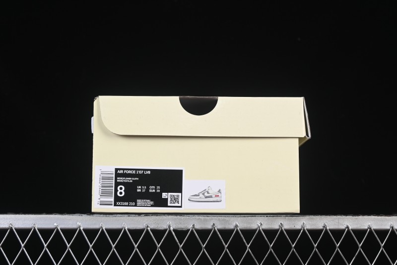 Nike Air Force 1 '07 Low Supreme Collaboration Beige Canvas Casual Sneakers - XX3168-210